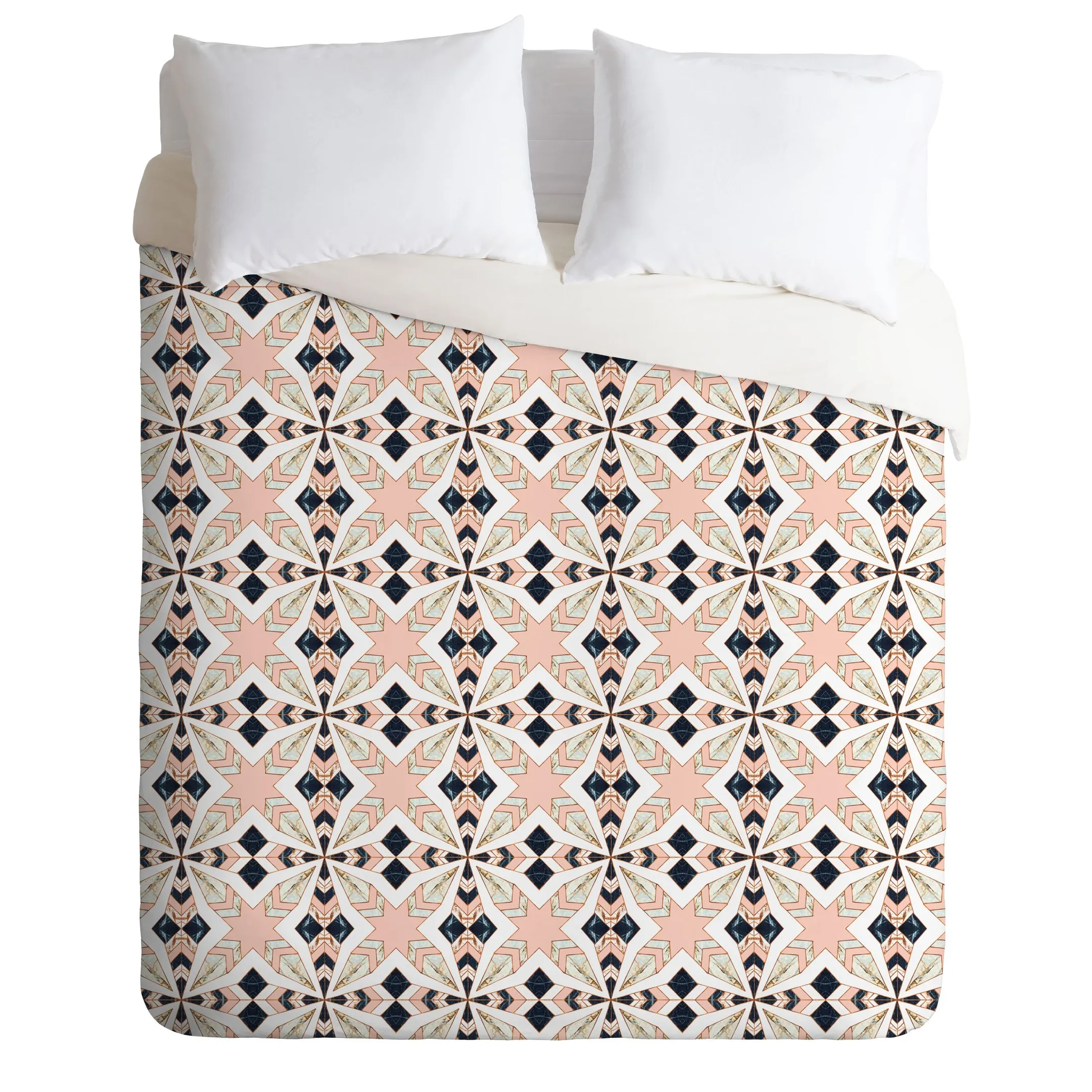 Mosaic Pattern Geometricmarbled Duvet Cover Bedding Set Bedroom Decor
