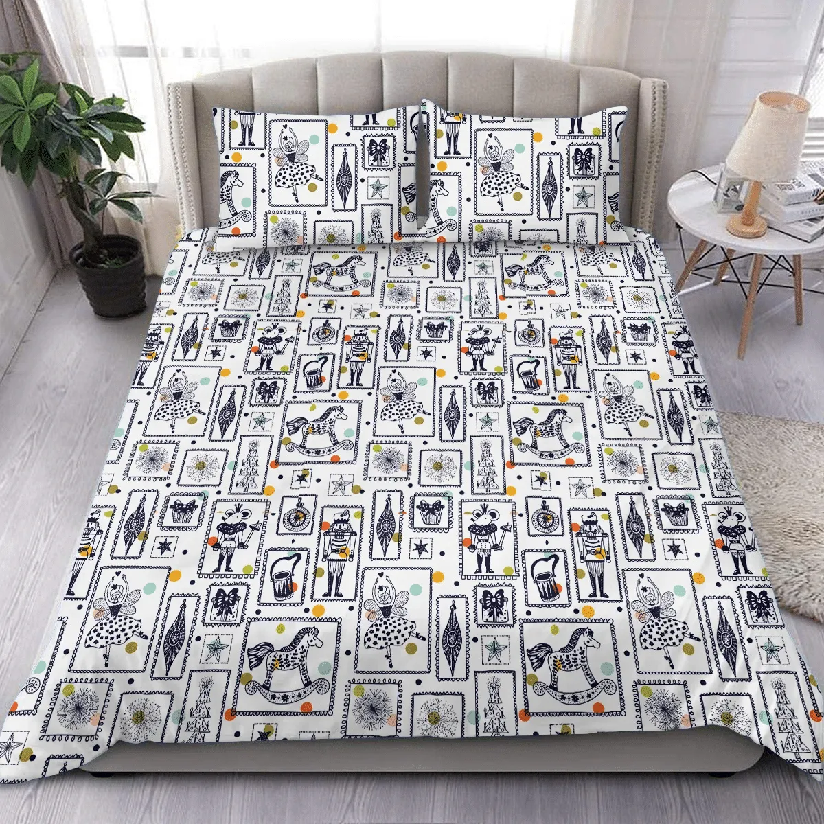 Nutcracker Ballet Christmas Duvet Cover Bedding Set Bedroom Decor