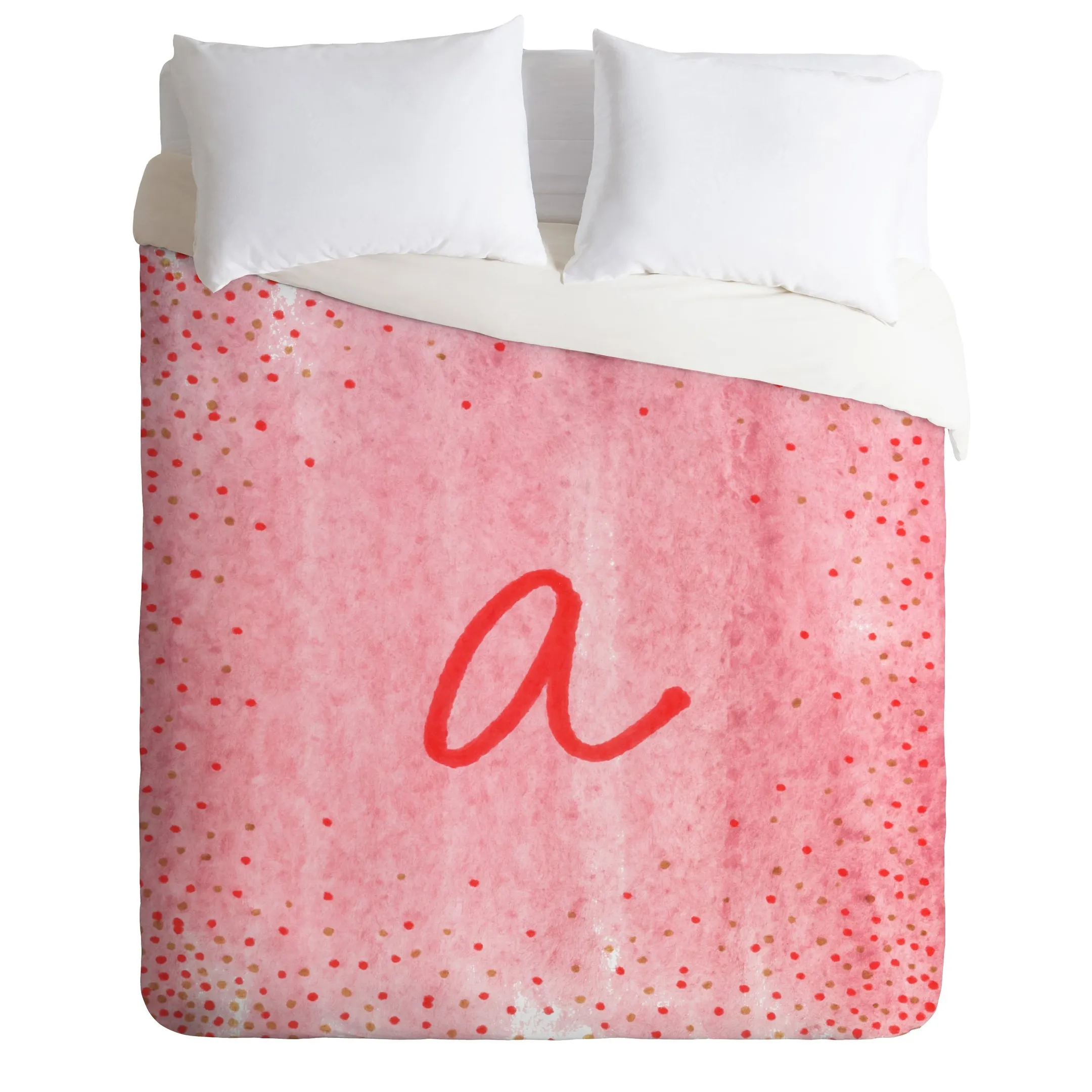 Pink Letter A Duvet Cover Bedding Set Bedroom Decor