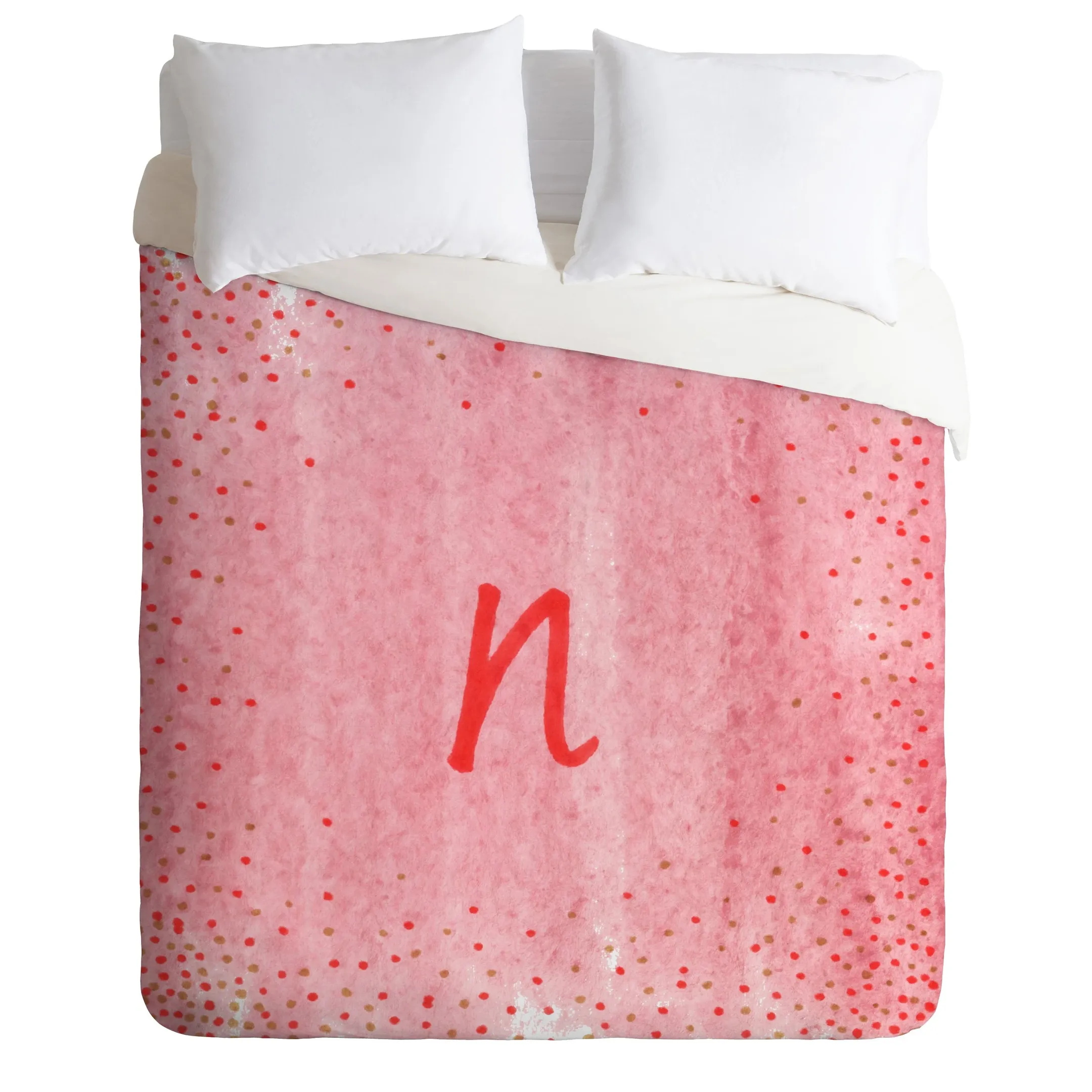 Pink Letter N Duvet Cover Bedding Set Bedroom Decor