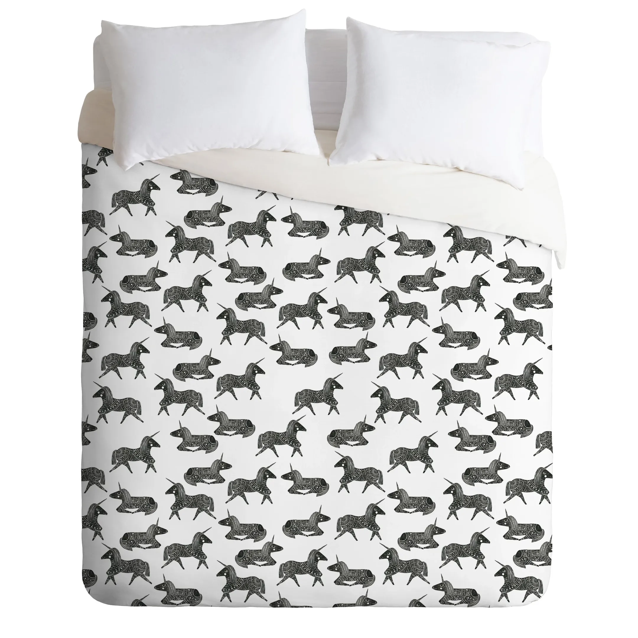 Sleepy Unicorn Neutral Duvet Cover Bedding Set Bedroom Decor