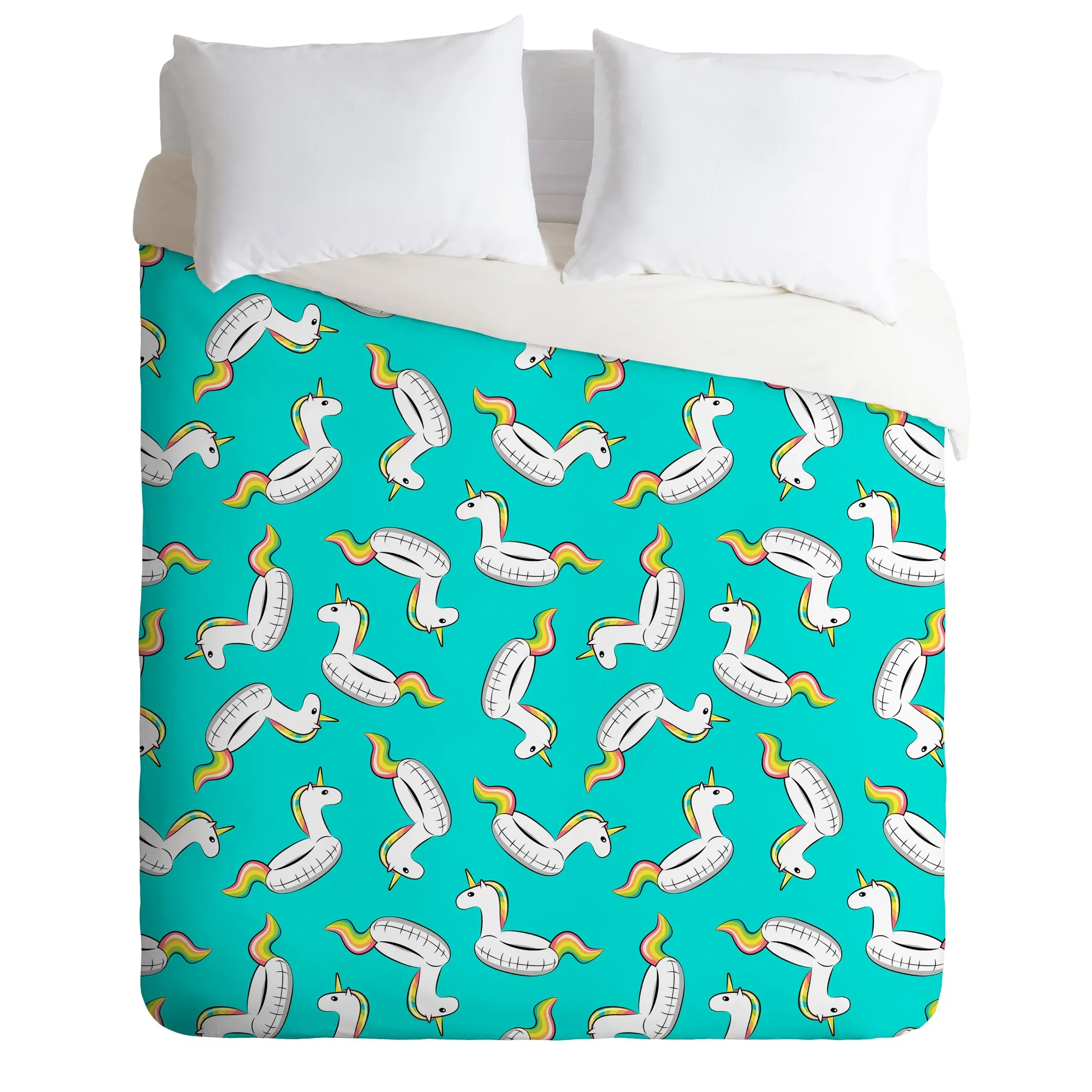 Unicorn Pool Float Duvet Cover Bedding Set Bedroom Decor