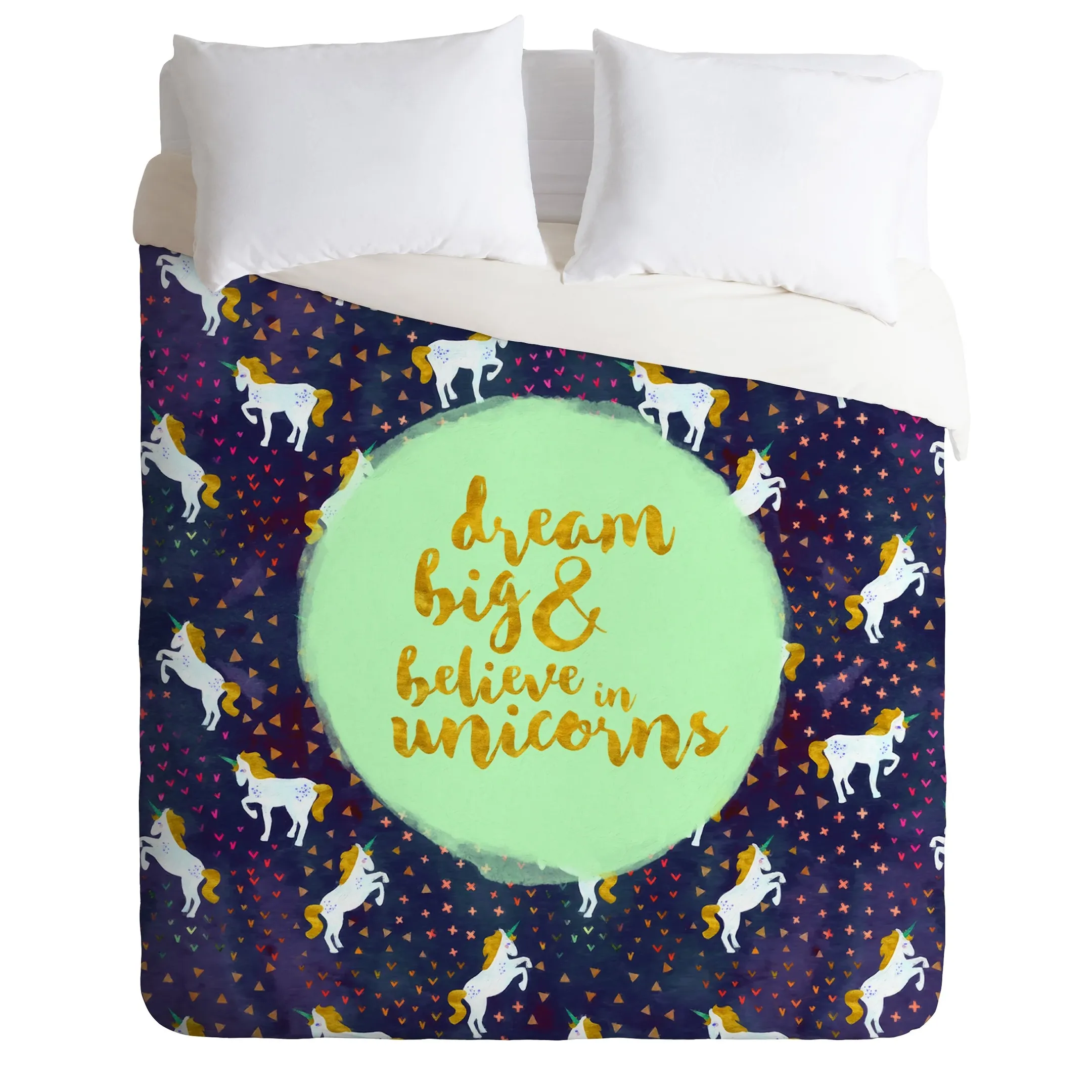 Unicorns Inspire Quote Duvet Cover Bedding Set Bedroom Decor
