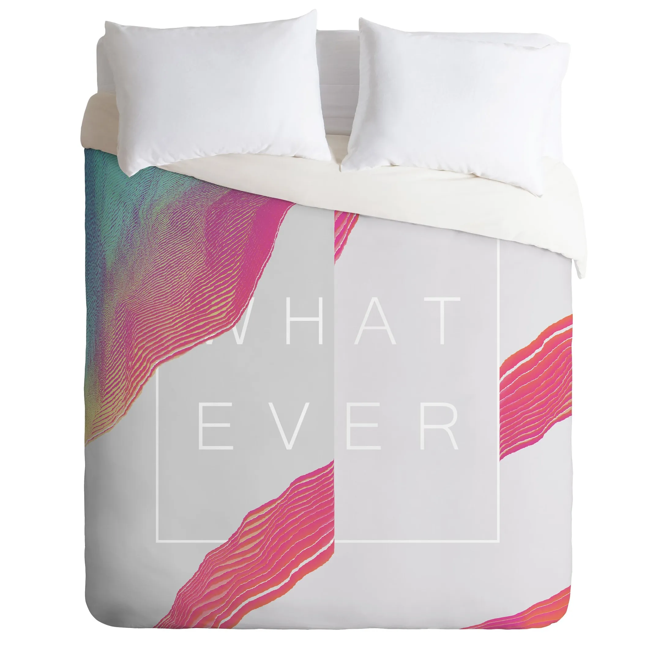 Whatever Pink White Duvet Cover Bedding Set Bedroom Decor