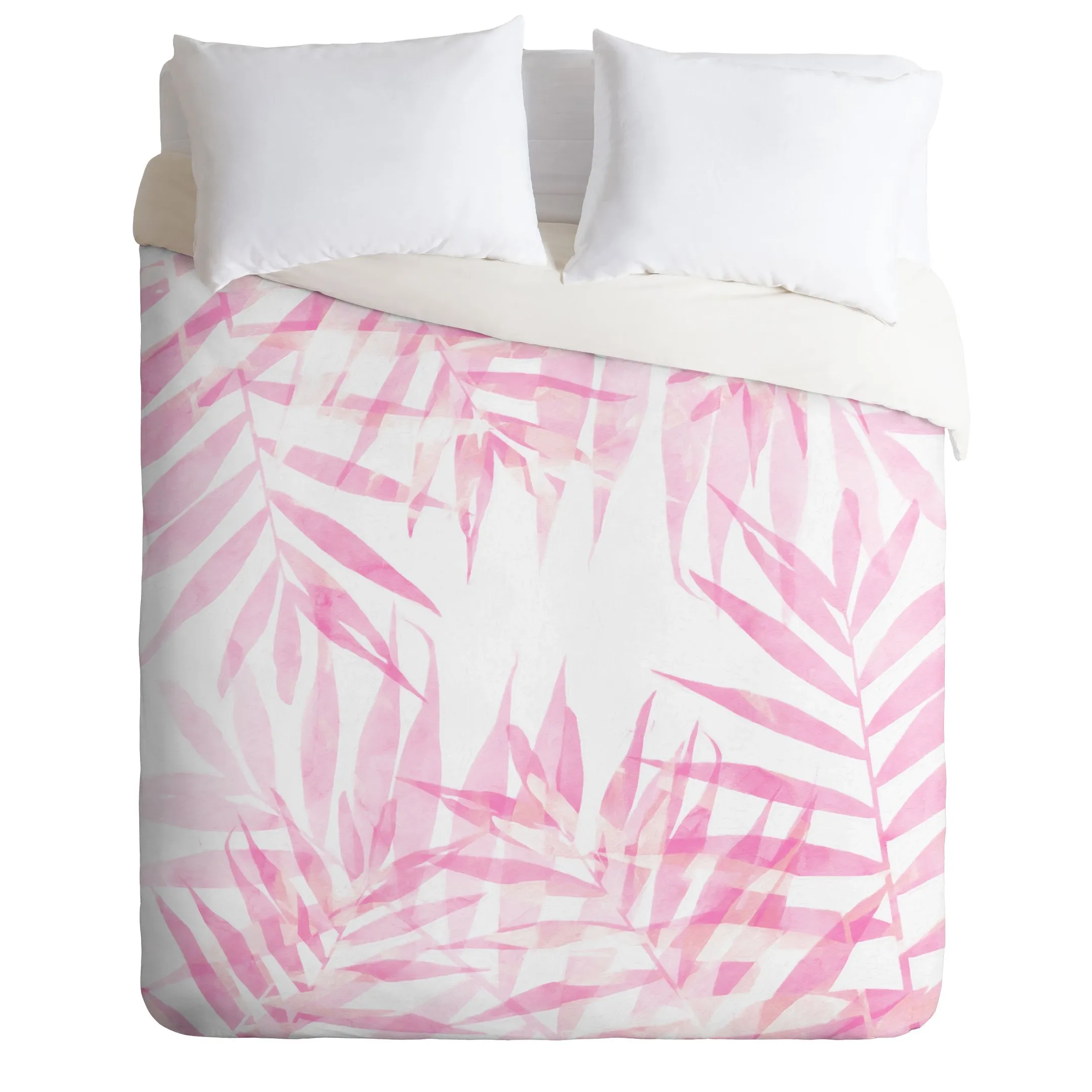White And Pink Tropicana Duvet Cover Bedding Set Bedroom Decor
