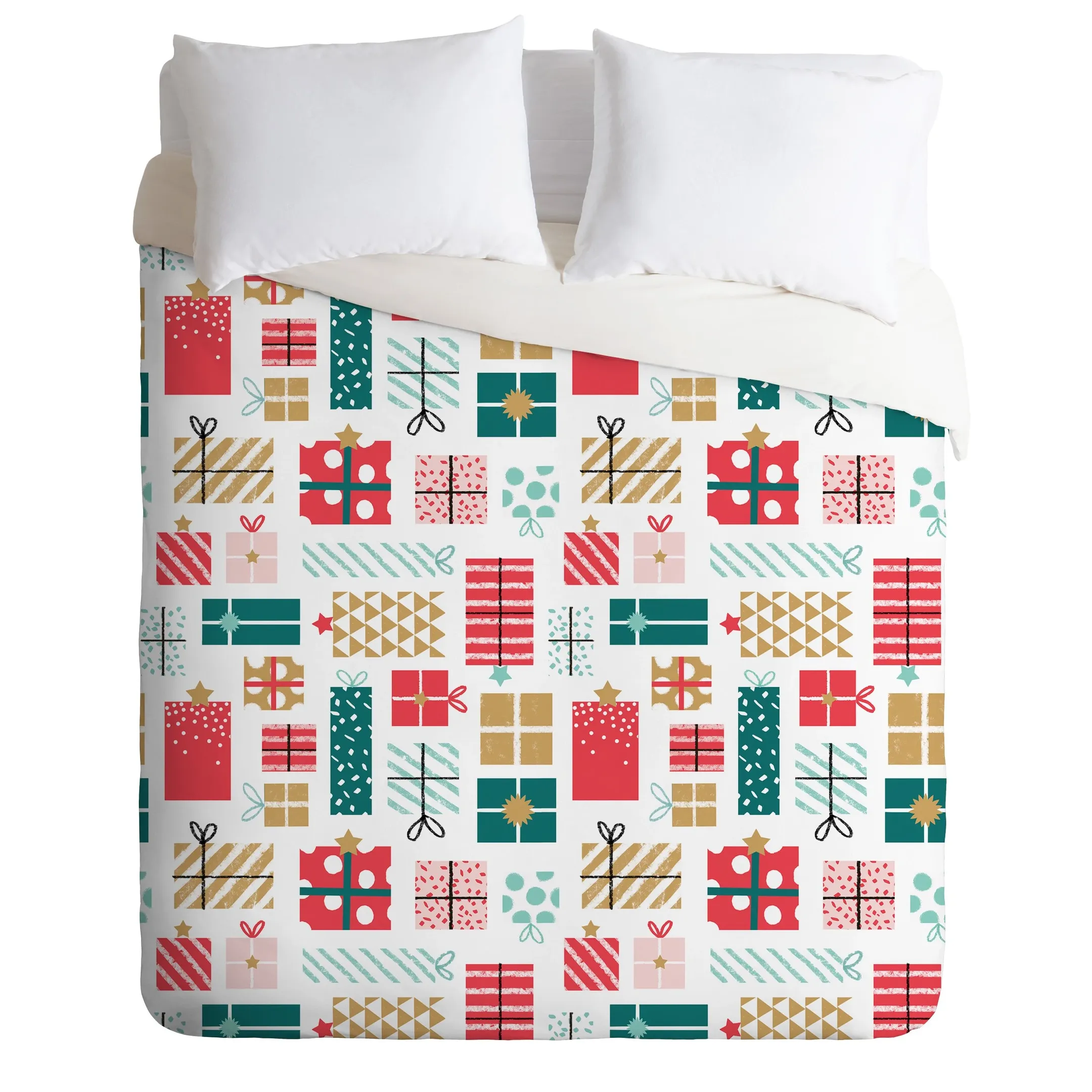 Wrapped Christmas Gift Art Duvet Cover Bedding Set Bedroom Decor