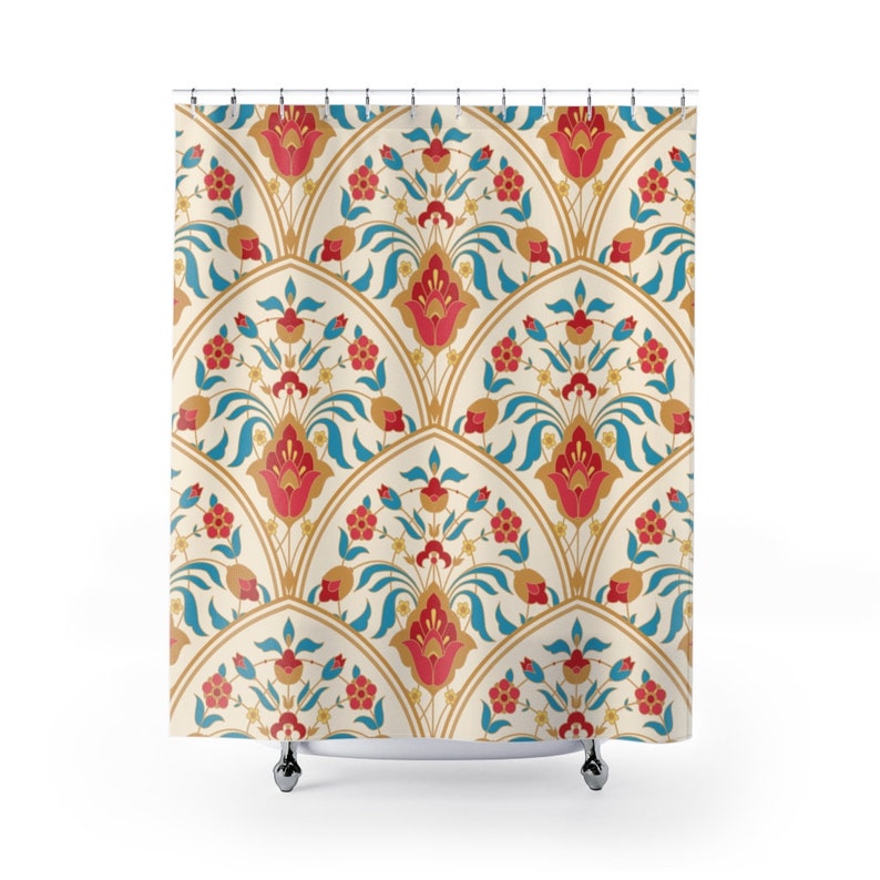 Boho Shower Curtain Floral Bathroom Decor Home Decoration 35x71 47x71 59x71 65x71 71x71 71x79 Inches