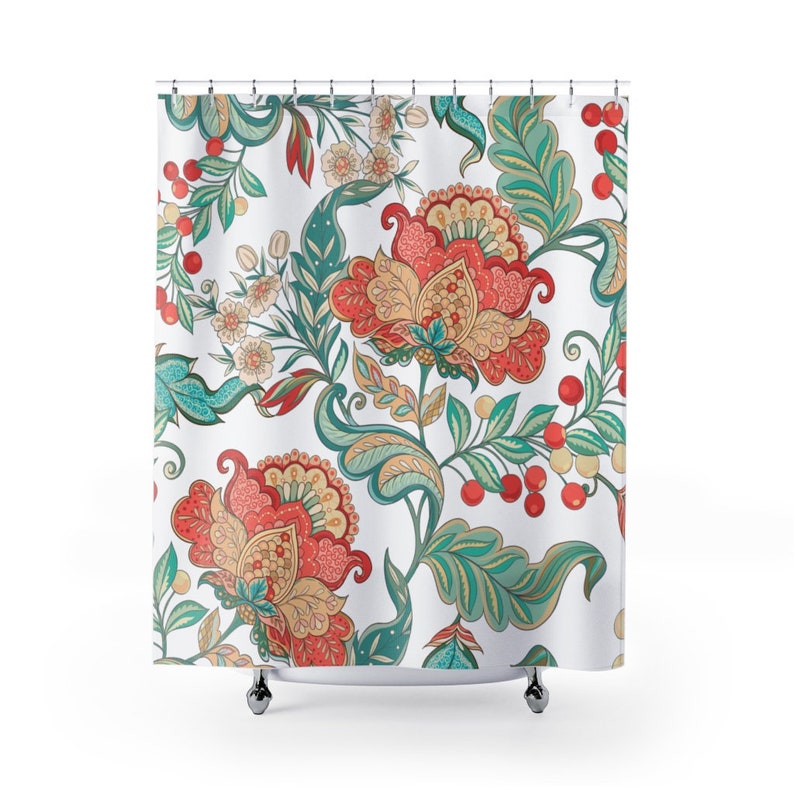 Boho Shower Curtain Floral Bathroom Decor Home Decoration 35x71 47x71 59x71 65x71 71x71 71x79 Inches