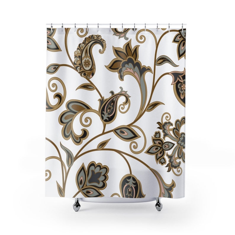 Boho Shower Curtain Floral Bathroom Decor Home Decoration 35x71 47x71 59x71 65x71 71x71 71x79 Inches