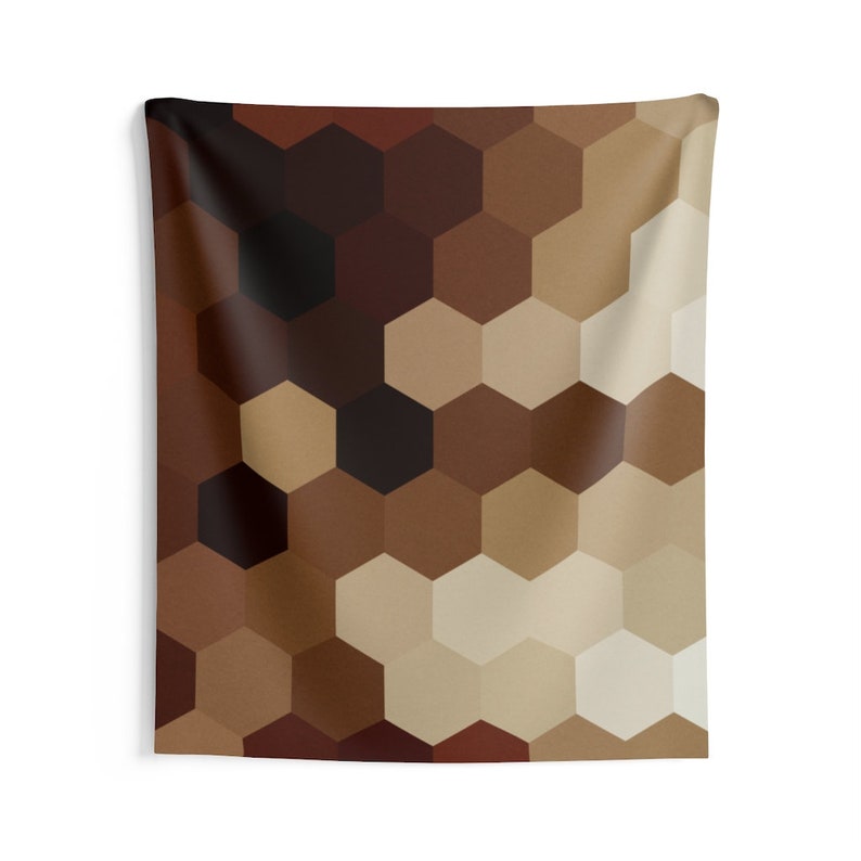 Brown Hexagon Geometric Tapestry Wall Hanging Home Decoration 59x51 79x67 93x79 Inches
