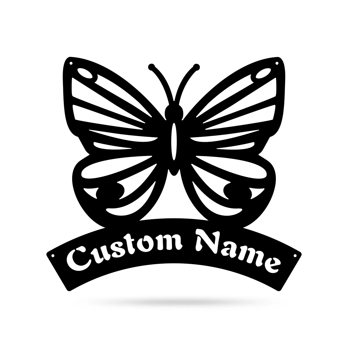 Butterfly Monogram Metal Sign Wall Art For Home Decoration 8x8 10x10 12x12 14x14 18x18 24x24 Inches