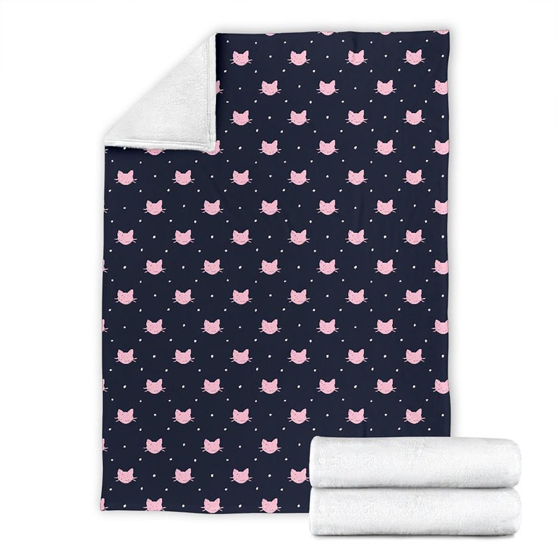Cat Pattern Fleece Blanket Quilt Bedding Print For Women Men Kids Gifts