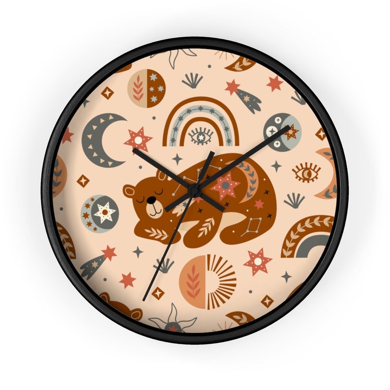 Celestial Galaxy Animals Bear Eye Wall Clock Gift For Home Decoration 12 X 12 Inches