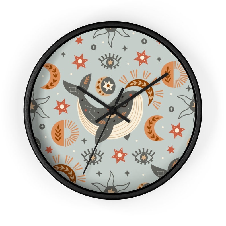 Celestial Galaxy Animals Whale Eye Wall Clock Gift For Home Decoration 12 X 12 Inches