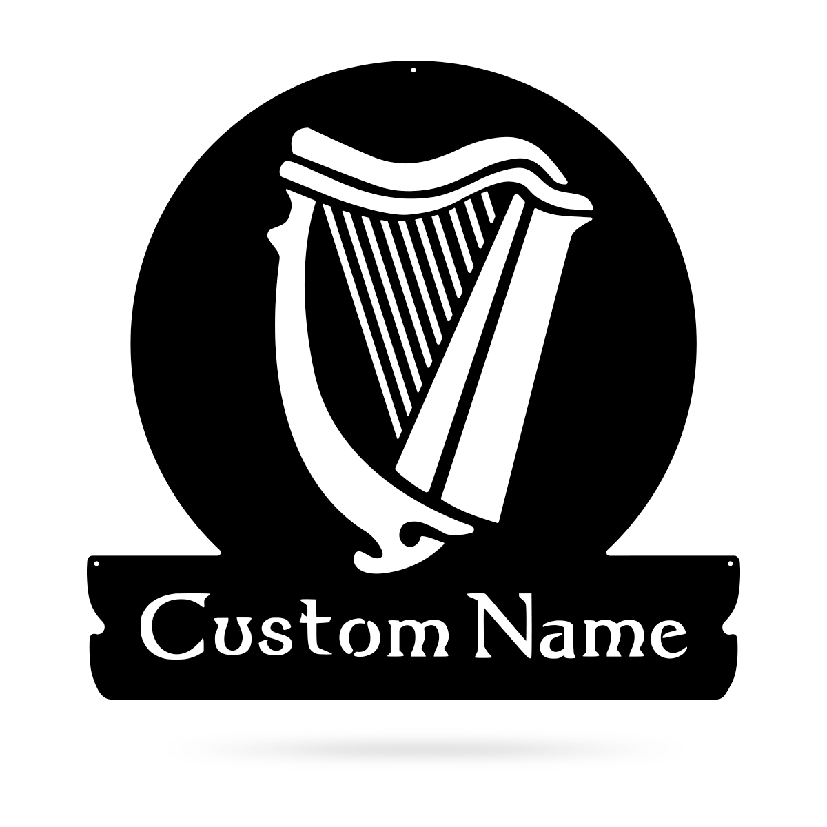 Celtic Harp Monogram Metal Sign Wall Art For Home Decoration 8x8 10x10 12x12 14x14 18x18 24x24 Inches