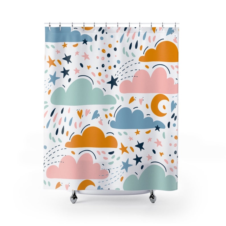 Clouds Shower Curtain Kids Bathroom Decor Home Decoration 35x71 47x71 59x71 65x71 71x71 71x79 Inches