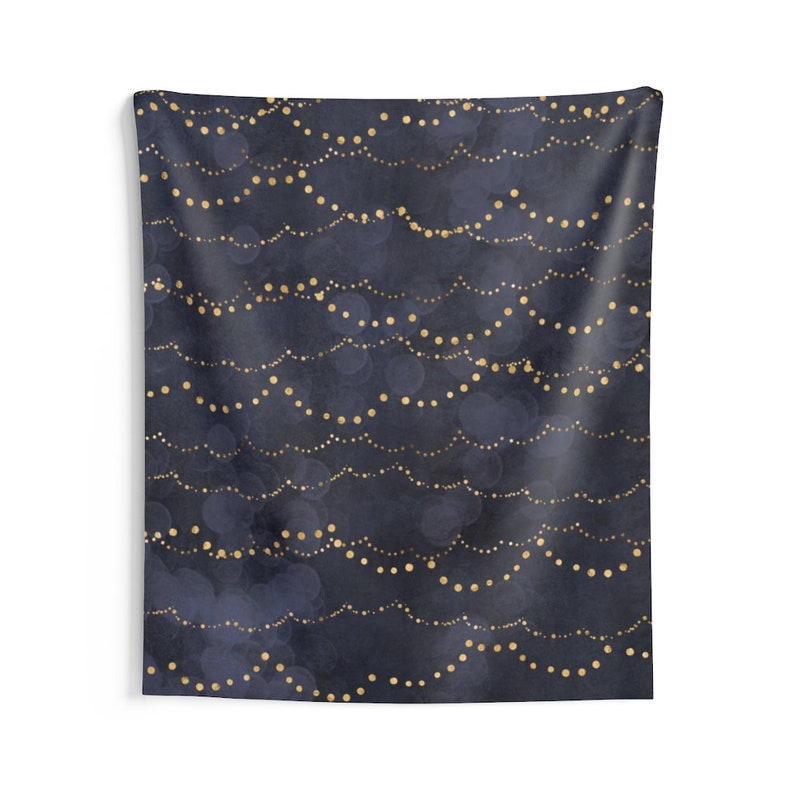 Cosmic Gold Stars Tapestry Wall Hanging Home Decoration 59x51 79x67 93x79 Inches