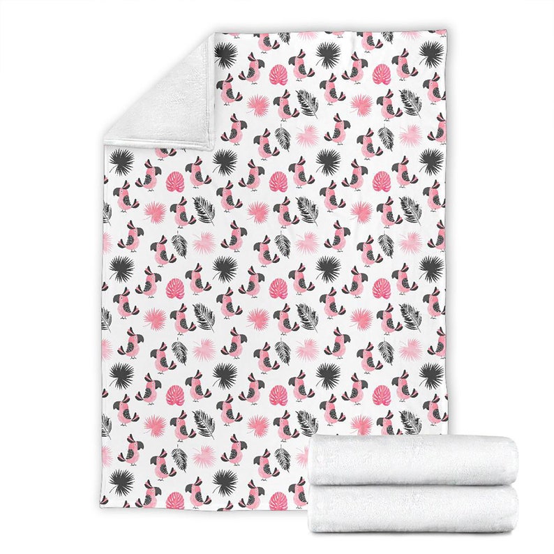 Cute Parrot Pattern Fleece Blanket Quilt Bedding Print For Women Men Kids Gifts