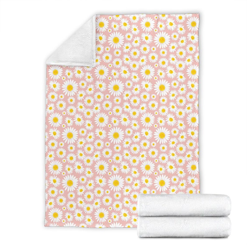 Daisy Flower Pattern Fleece Blanket Quilt Bedding Print For Women Men Kids Gifts