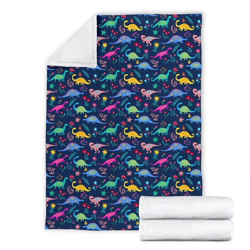Dinosaur Pattern Fleece Blanket Quilt Bedding Print For Women Men Kids Gifts