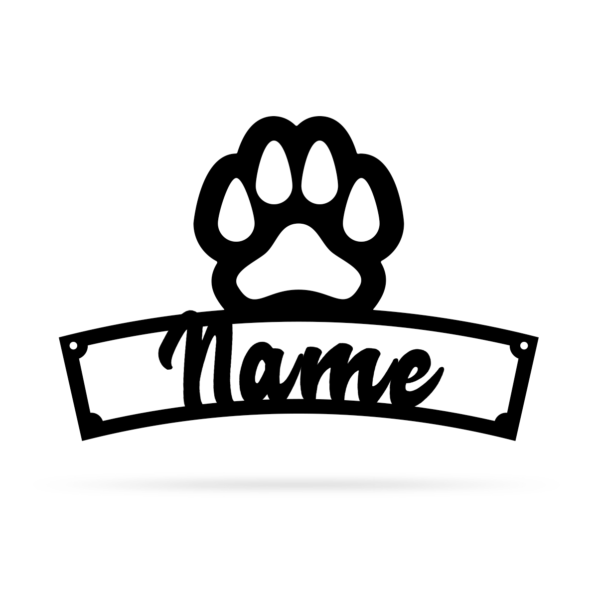 Dog Paw Monogram Metal Sign Wall Art For Home Decoration 8x8 10x10 12x12 14x14 18x18 24x24 Inches