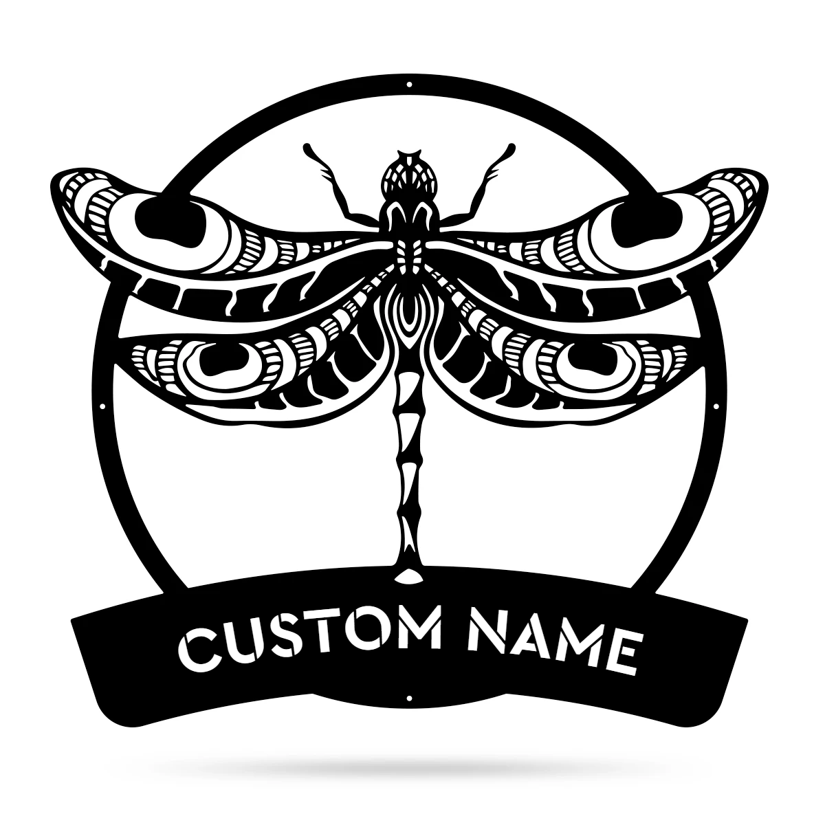 Dragonfly Monogram Metal Sign Wall Art For Home Decoration 8x8 10x10 12x12 14x14 18x18 24x24 Inches