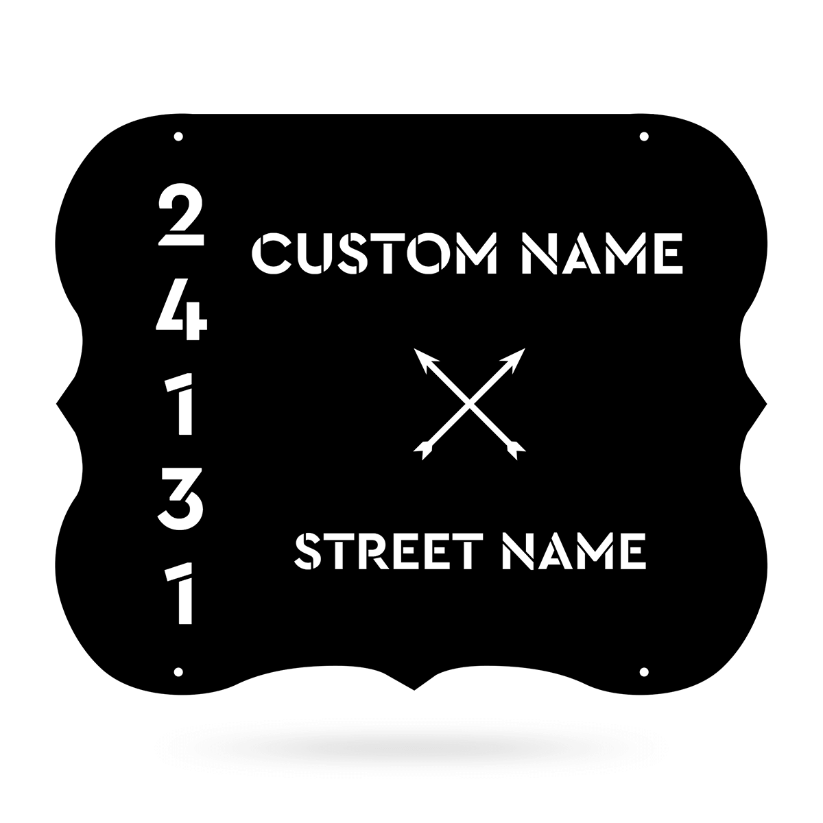 Elegant Address Monogram Metal Sign Wall Art For Home Decoration 8x8 10x10 12x12 14x14 18x18 24x24 Inches