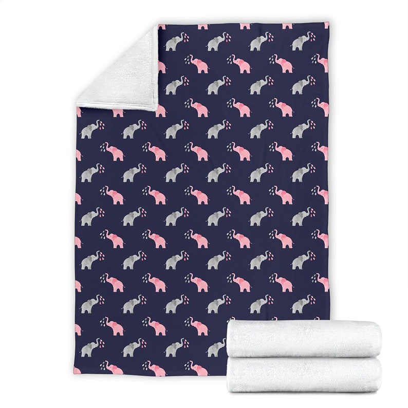 Elephant Pattern Fleece Blanket Quilt Bedding Print For Women Men Kids Gifts