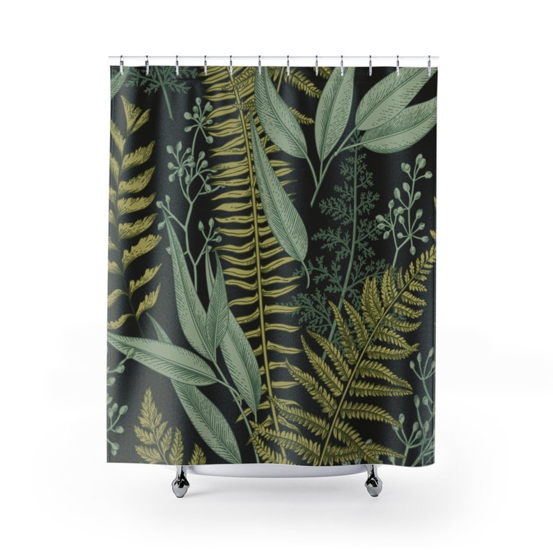 Fern Shower Curtain Botanical Bathroom Decor Home Decoration 35x71 47x71 59x71 65x71 71x71 71x79 Inches