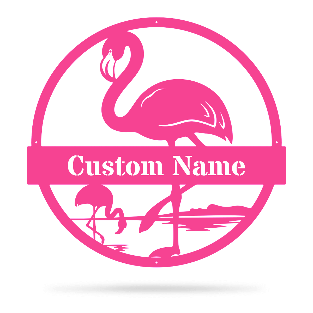 Flamingo Monogram Metal Sign Wall Art For Home Decoration 8x8 10x10 12x12 14x14 18x18 24x24 Inches