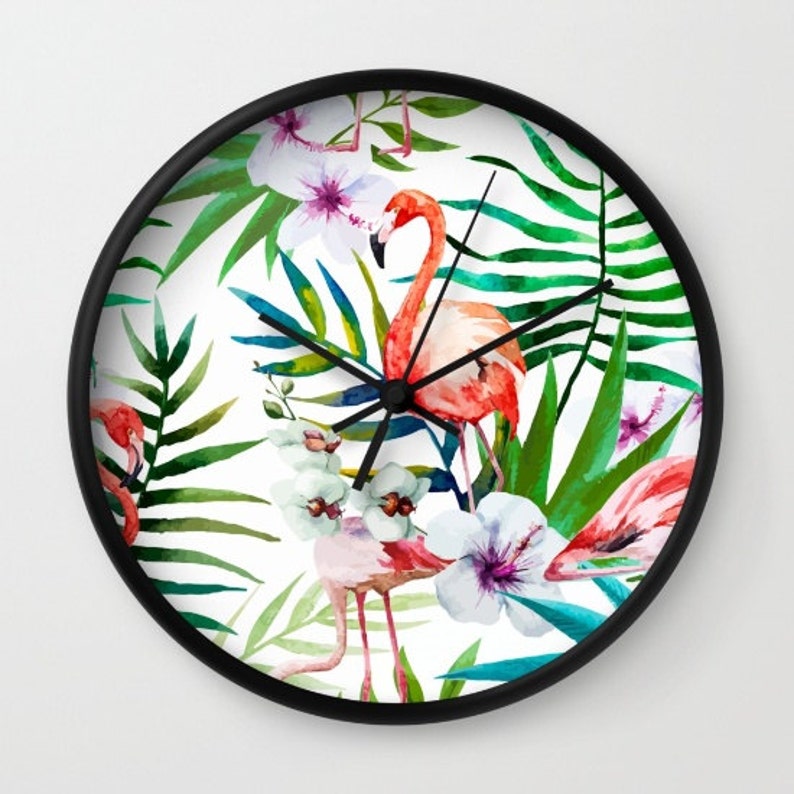 Flamingo Wall Clock Gift For Home Decoration 12 X 12 Inches
