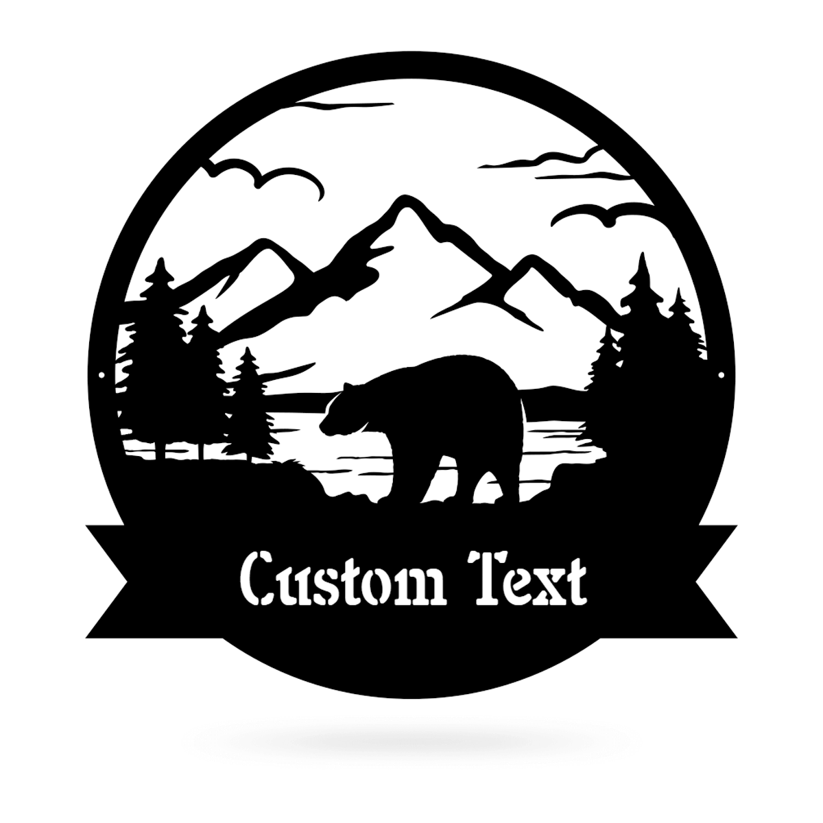 Great Outdoors Bear Monogram Metal Sign Wall Art For Home Decoration 8x8 10x10 12x12 14x14 18x18 24x24 Inches