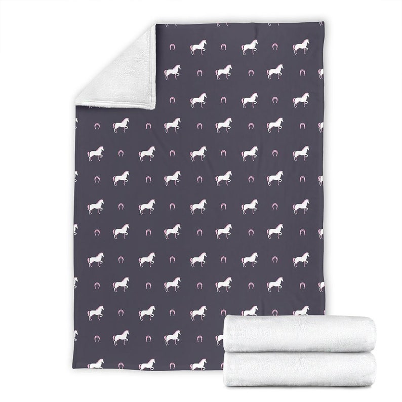 Horse Pattern Fleece Blanket Quilt Bedding Print For Women Men Kids Gifts