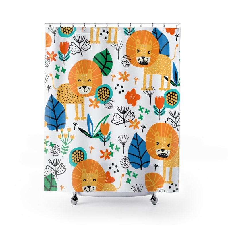 Jungle Shower Curtain Kids Bathroom Decor Home Decoration 35x71 47x71 59x71 65x71 71x71 71x79 Inches