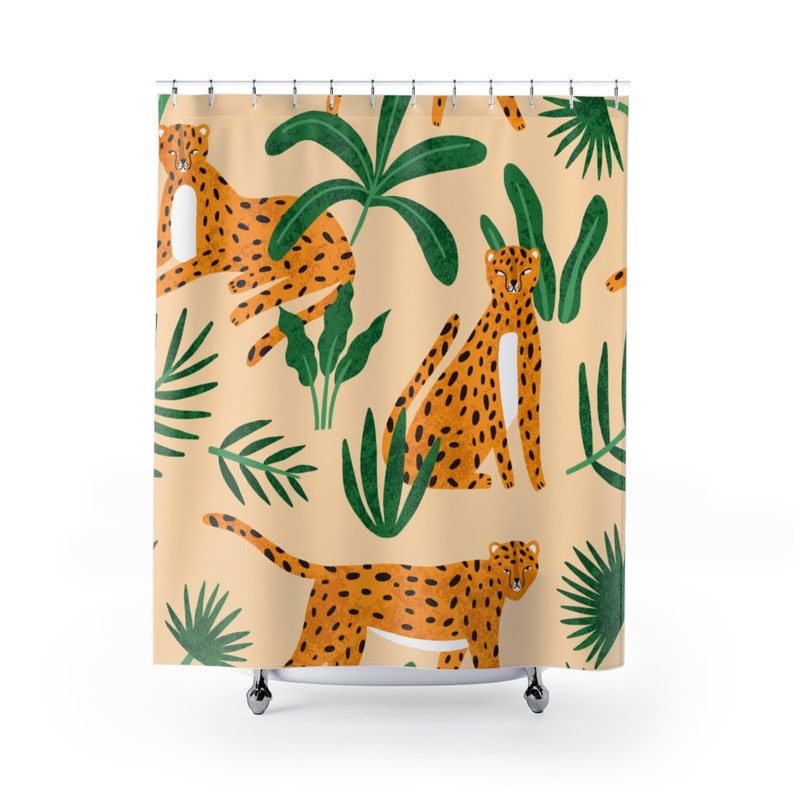 Jungle Shower Curtain Kids Bathroom Decor Home Decoration 35x71 47x71 59x71 65x71 71x71 71x79 Inches