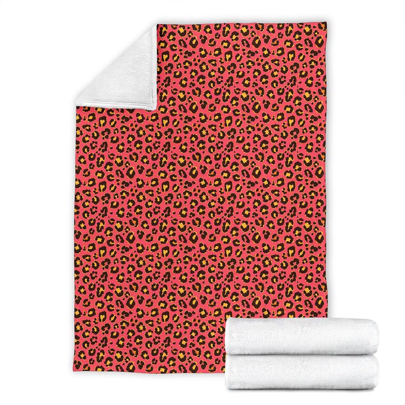 Leopard Red Pattern Fleece Blanket Quilt Bedding Print For Women Men Kids Gifts