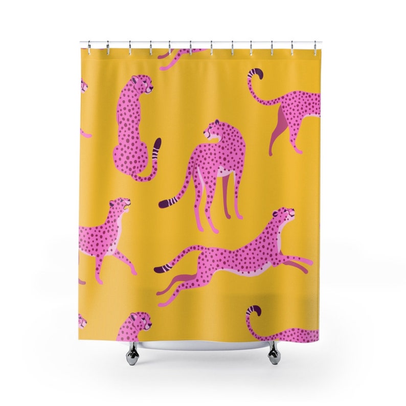 Leopard Shower Curtain Kids Bathroom Decor Home Decoration 35x71 47x71 59x71 65x71 71x71 71x79 Inches