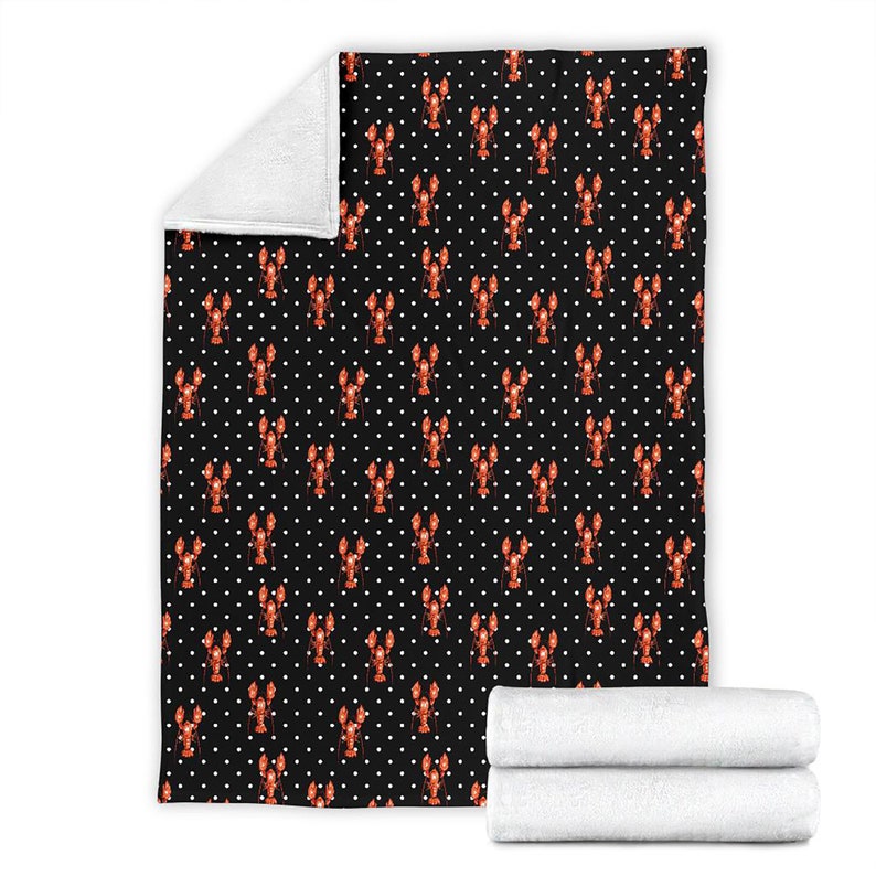 Lobster Pattern Fleece Blanket Quilt Bedding Print For Women Men Kids Gifts
