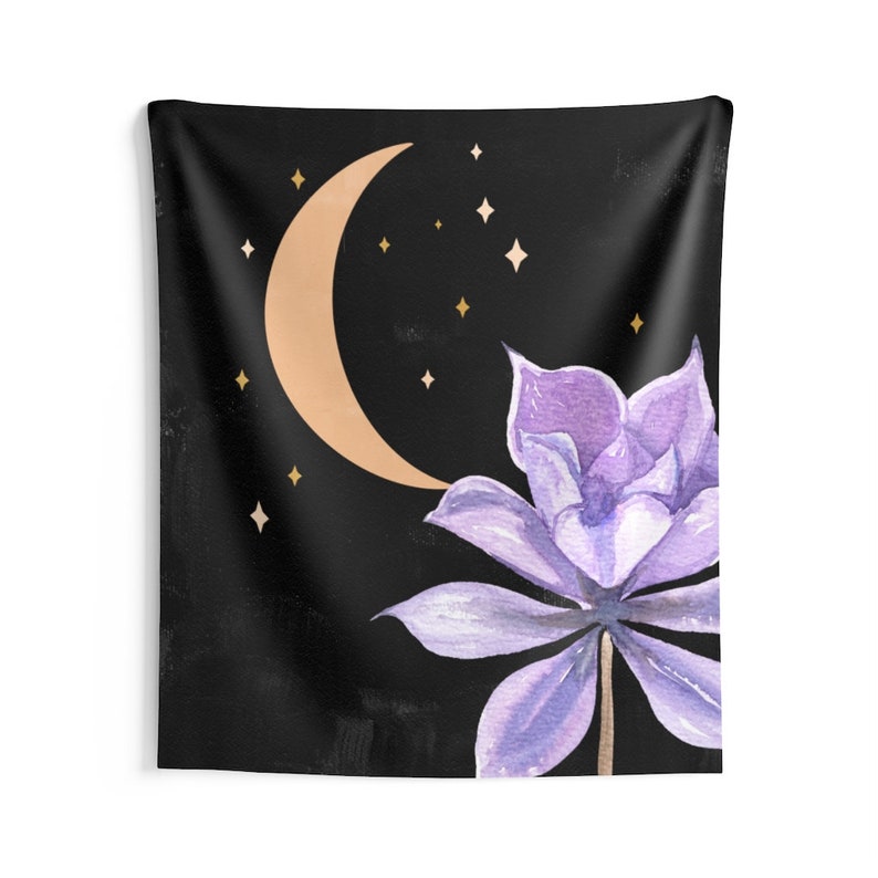 Moon Violet Flower Tapestry Wall Hanging Home Decoration 59x51 79x67 93x79 Inches