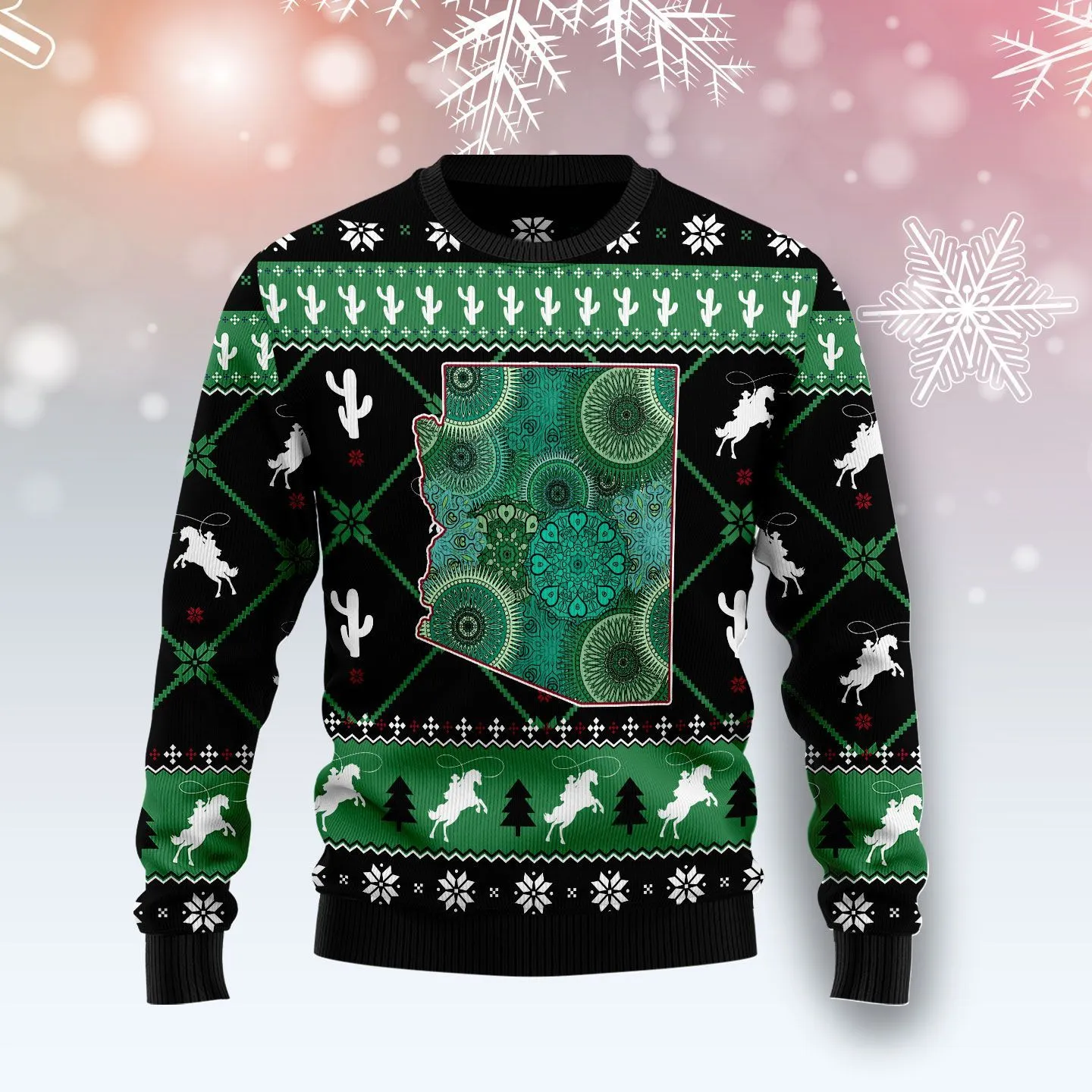 Christmas Ugly Sweater Arizona Symbols Funny Unisex Sweater Gift