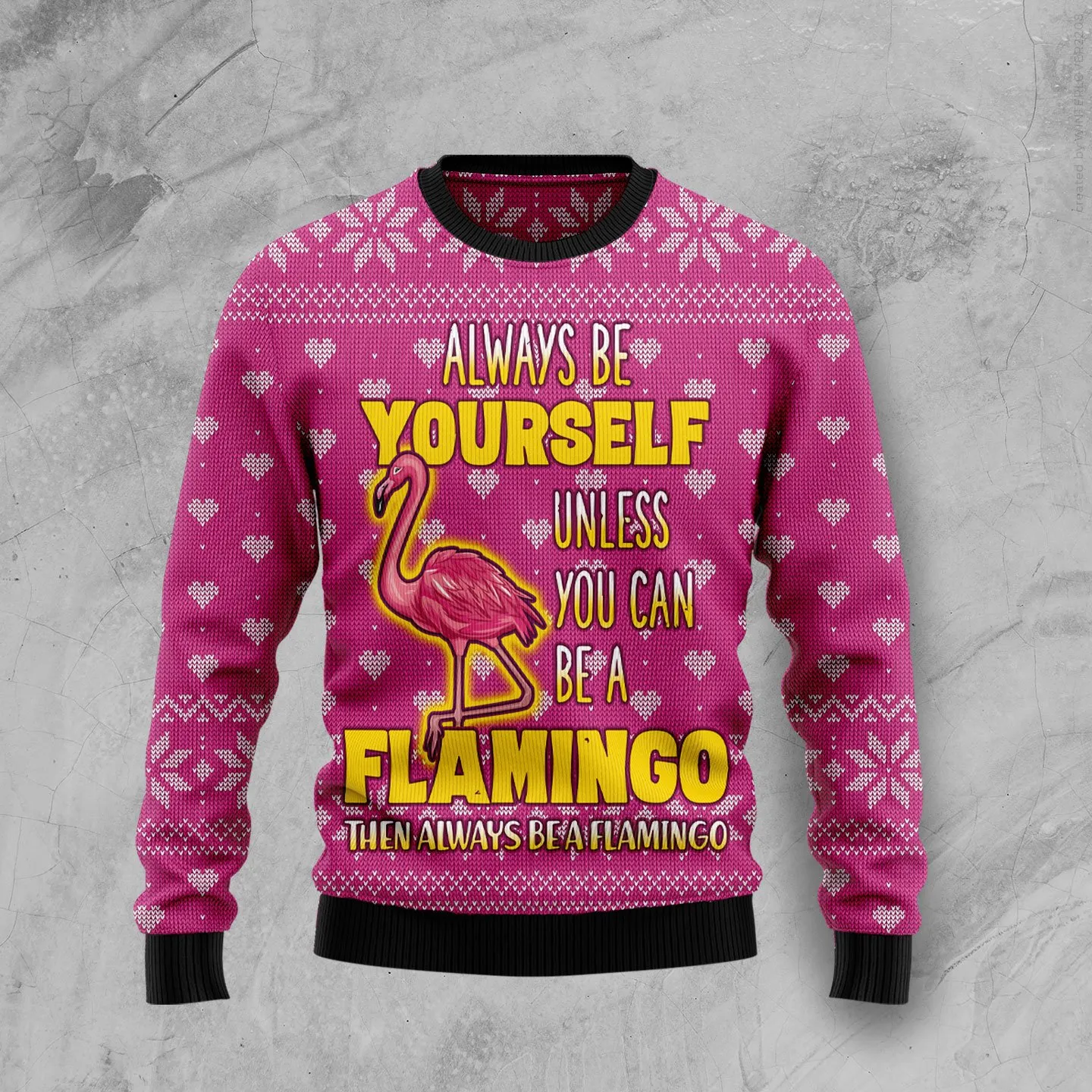 Christmas Ugly Sweater Be A Flamingo Funny Unisex Sweater Gift