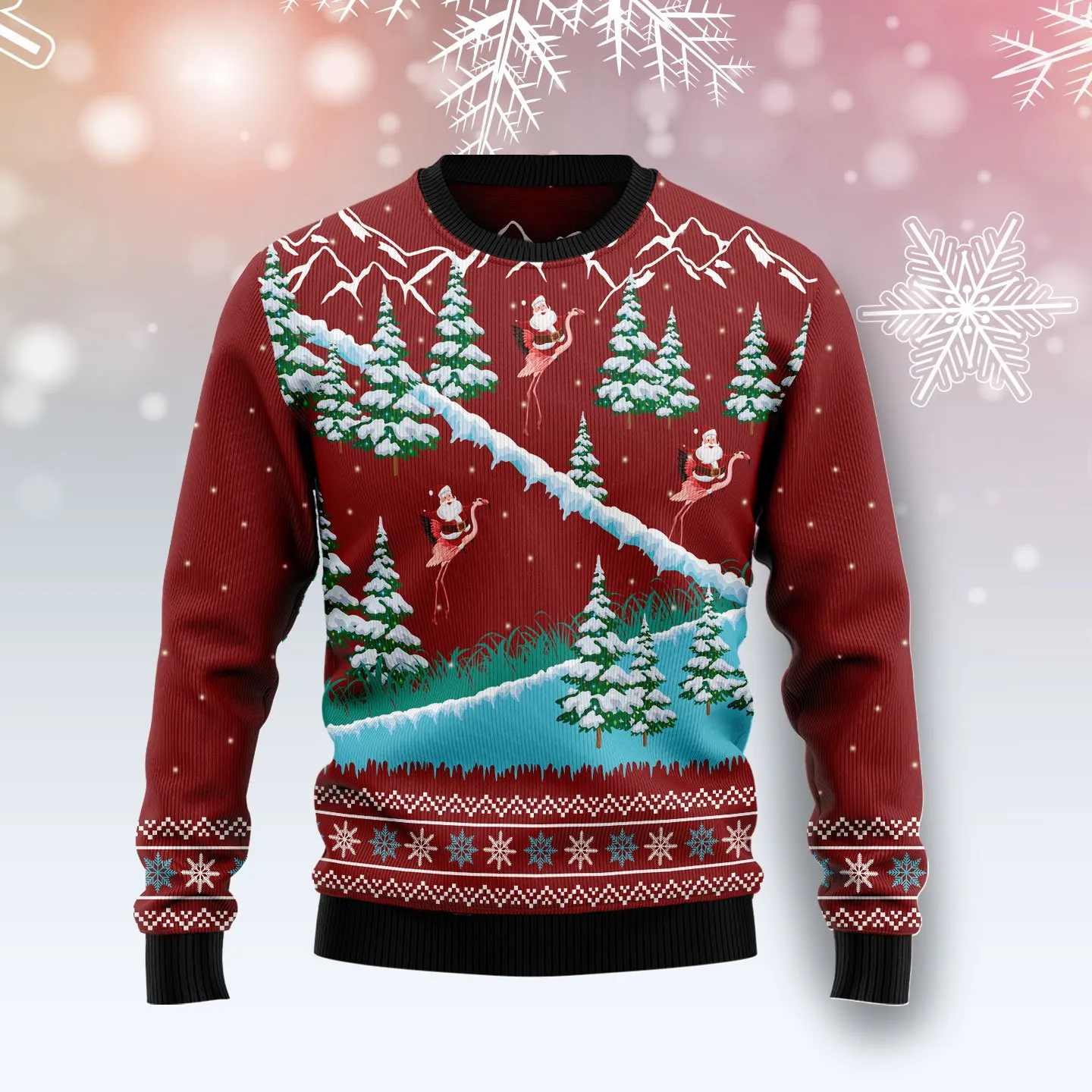 Christmas Ugly Sweater Beautiful Flamingo Funny Unisex Sweater Gift