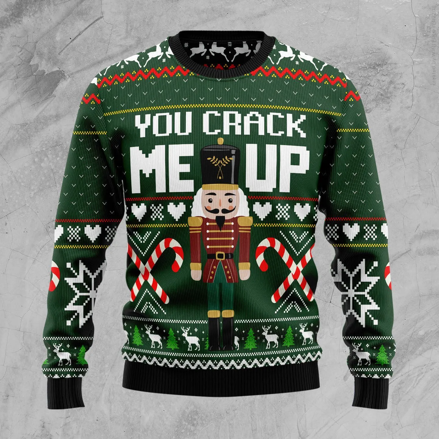 Christmas Ugly Sweater Crack Up Nutcracker Funny Unisex Sweater Gift