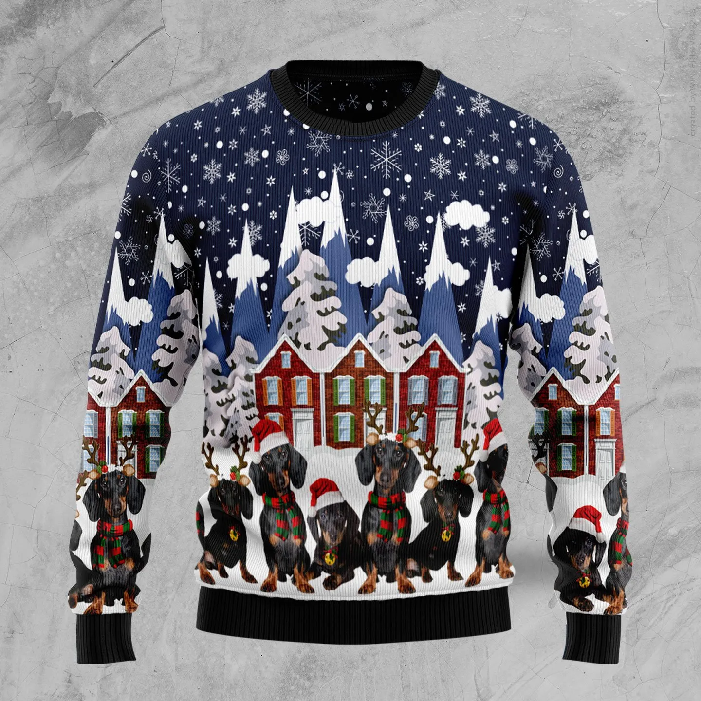 Christmas Ugly Sweater Dachshund Family Funny Unisex Sweater Gift