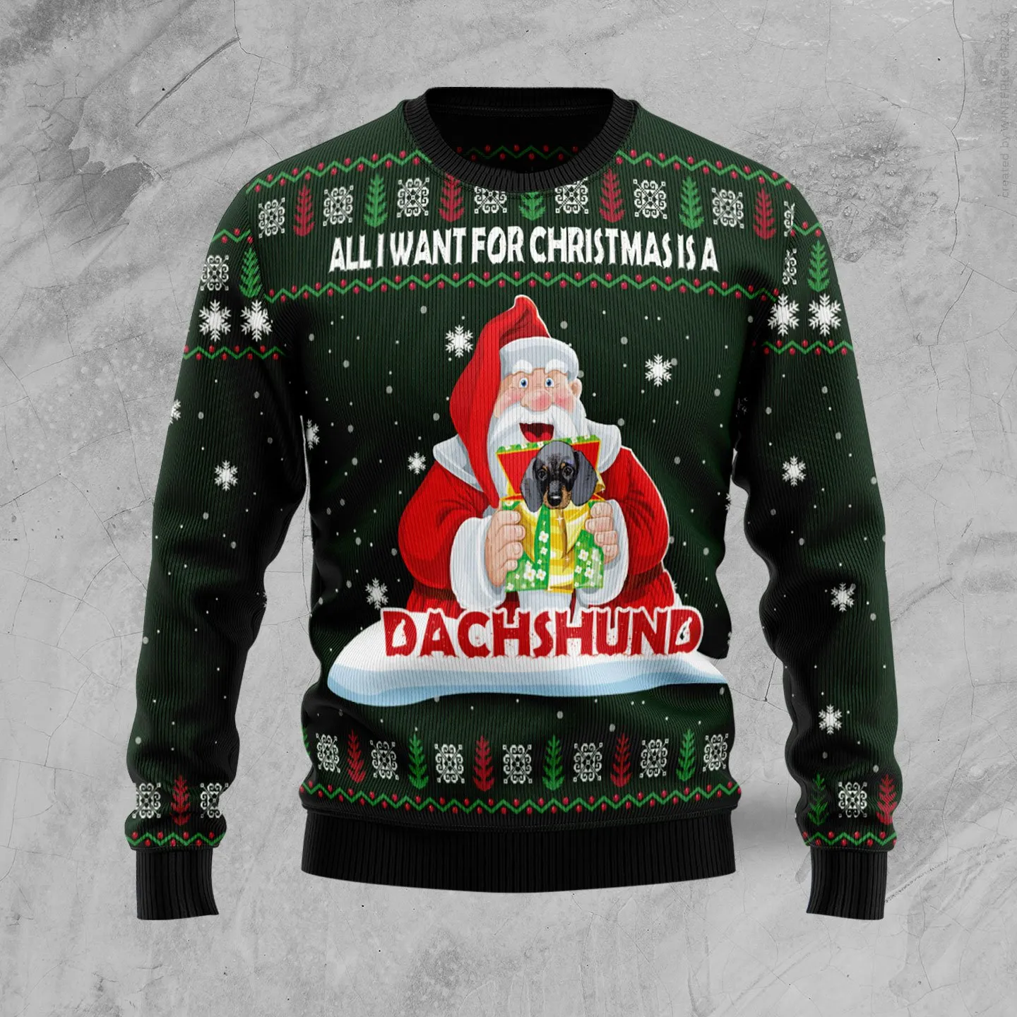 Christmas Ugly Sweater Dachshund Gift Funny Unisex Sweater Gift