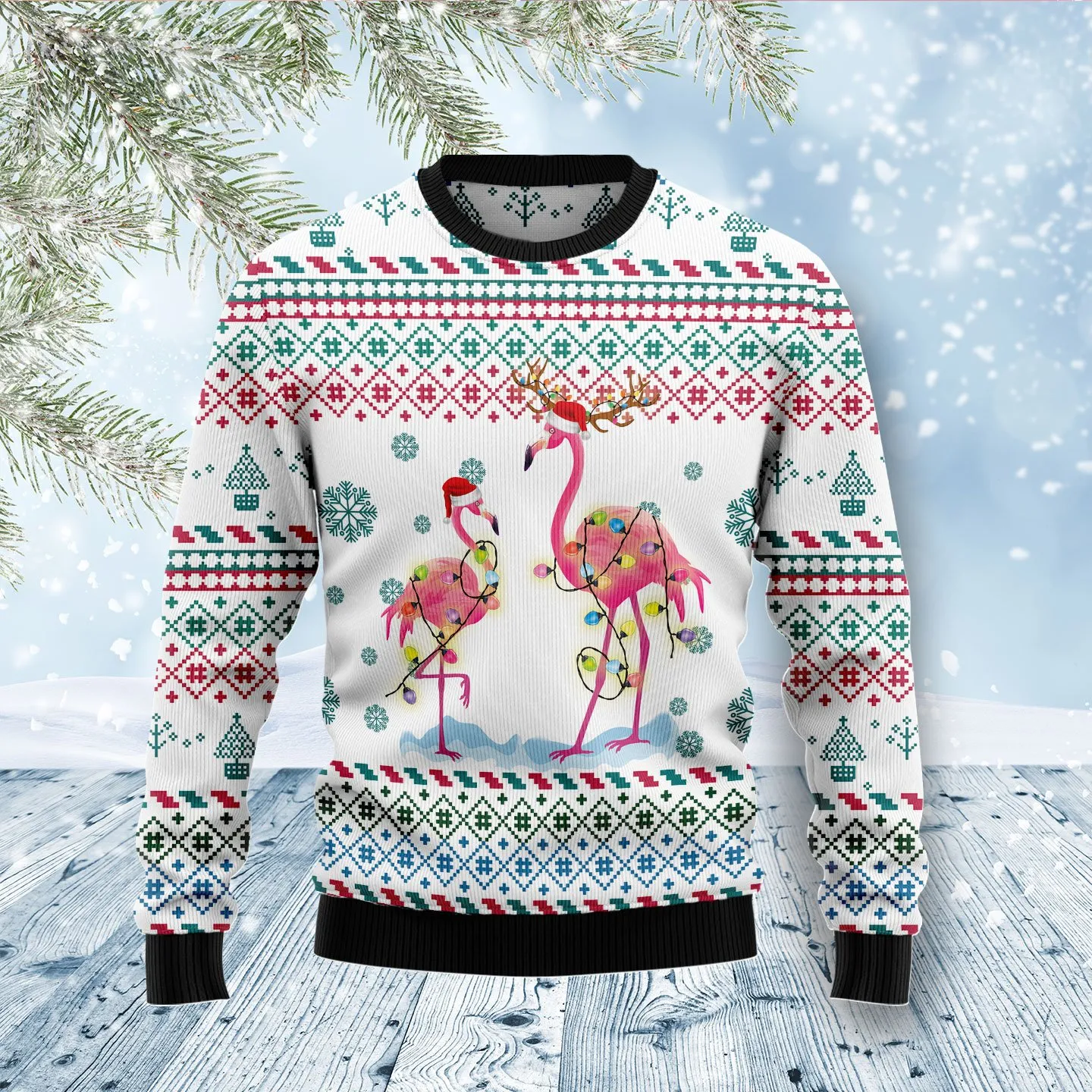 Christmas Ugly Sweater Flamingo Christmas Reunion Funny Unisex Sweater Gift