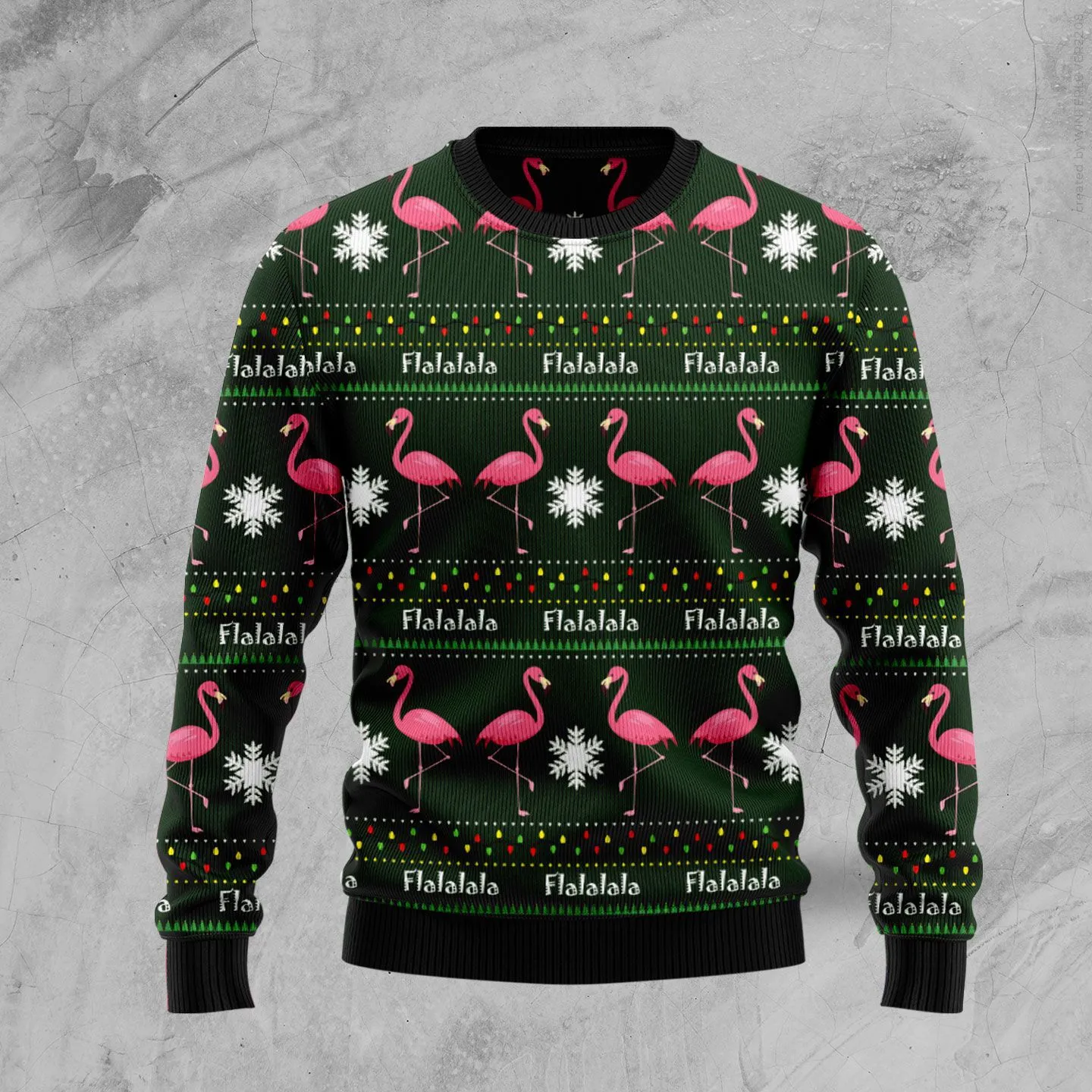 Christmas Ugly Sweater Flamingo Flalala Funny Unisex Sweater Gift