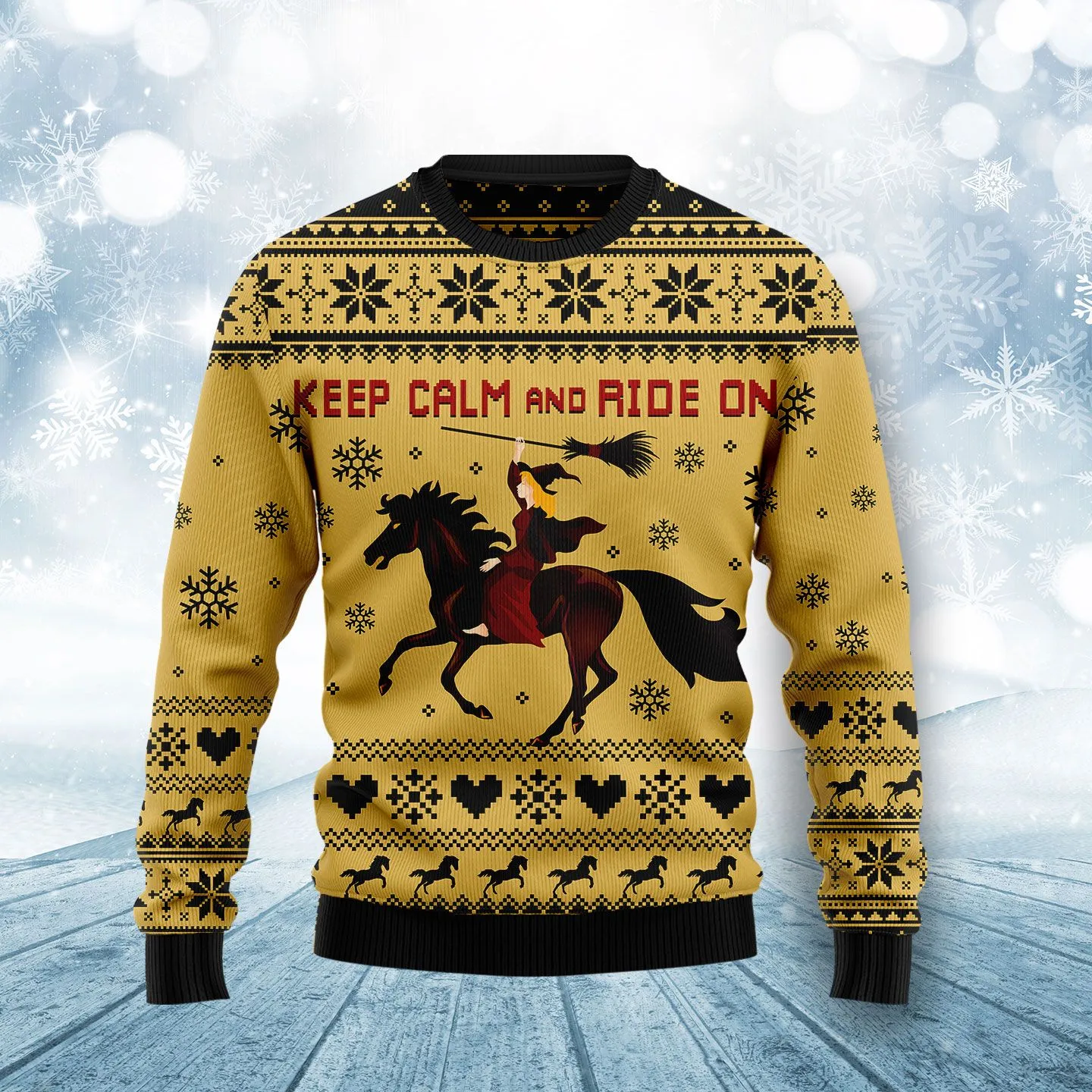 Christmas Ugly Sweater Horse Lover Funny Unisex Sweater Gift