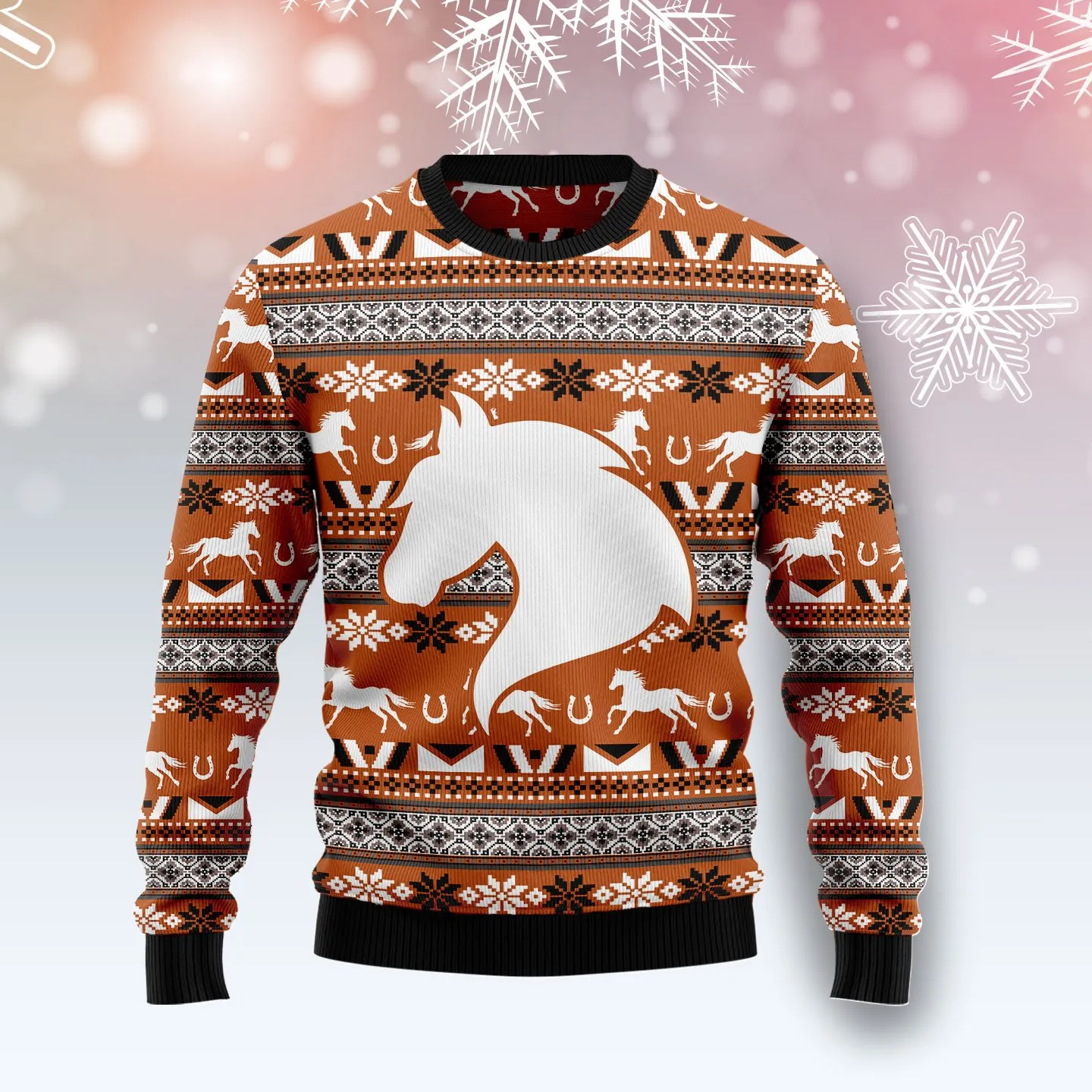 Christmas Ugly Sweater Horse Pattern Funny Unisex Sweater Gift