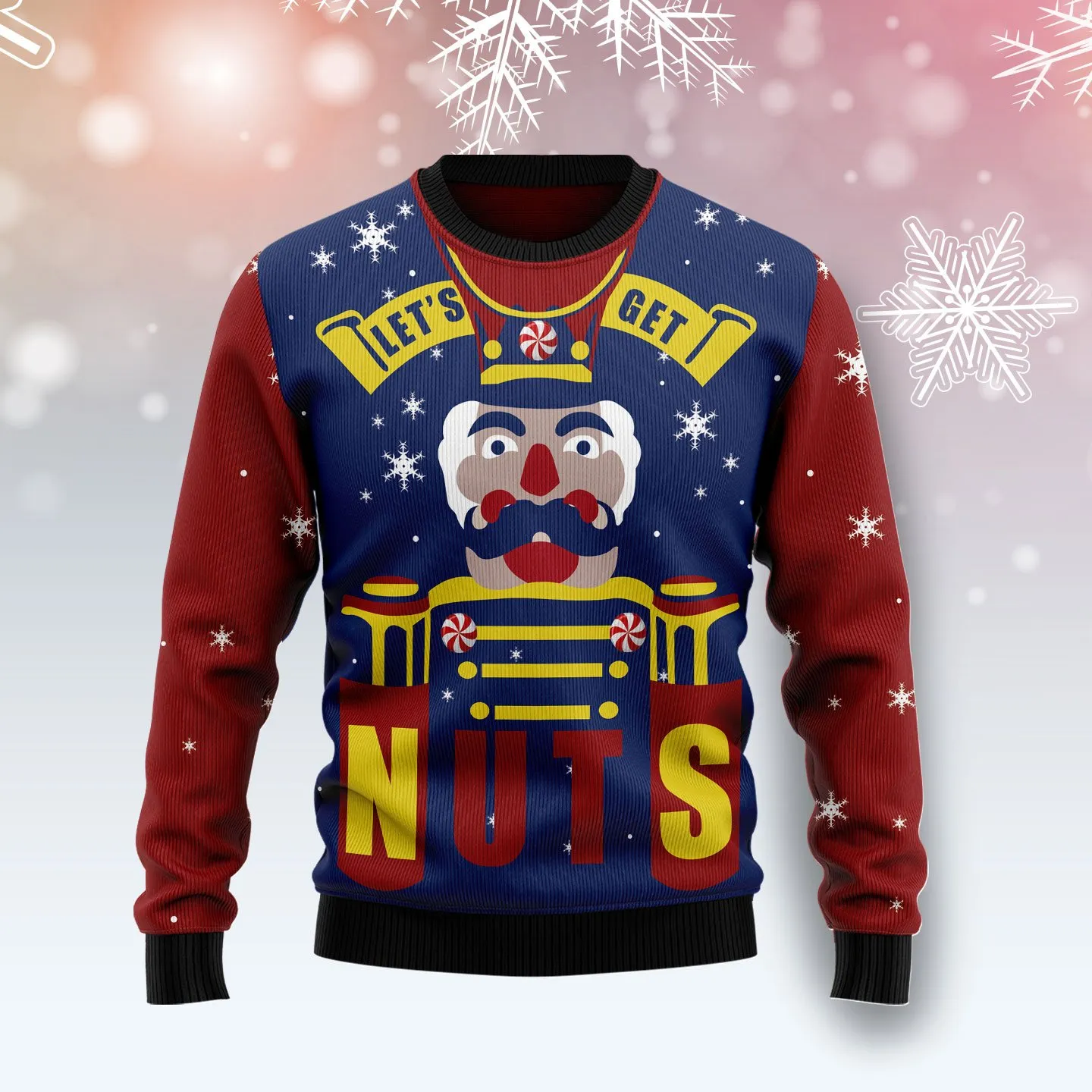 Christmas Ugly Sweater Lets Get Nuts Nutcracker Funny Unisex Sweater Gift
